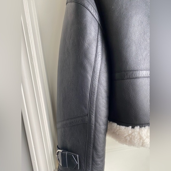 Shoreditch Ski Club Women's Shearling Lined Leather Daia jacket - Picture 11 of 13